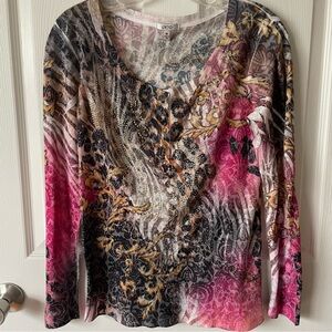 Vintage Cache Henley Style Lightweight Top Size Medium